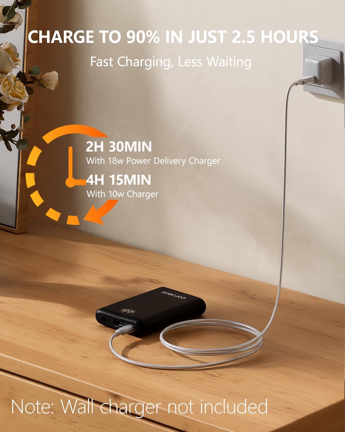 ColdBye 7.4V/5V Battery Pack for Heated Vest, Ultra-Small 10000mAh Battery Pack for Heated Jacket with LED Display Compatible with DC 7.4V/ USB&Type-C 5V 2A - Heated Clothing & Heated Chair