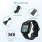 2 Pack Waterproof Bands Compatible with Fitbit Versa 3 / Fitbit Versa 4 / Fitbit Sense/Sense 2 Bands, Classic Soft Sports Replacement Wristbands for Women Men (Large 7.1''-8.7'', black/black)