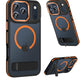 MAKAVO Magnetic for iPhone 17 Pro Case with Stand, Compatible with MagSafe, Slim Translucent Matte Military-Grade Drop Protection Phone Cover, Orange