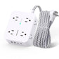 Surge Protector Power Strip - HANYCONY 8 Outlets 4 USB (2 USB C) Charging Ports, Multi Plug Outlet Extender, 5Ft Braided Extension Cord, Flat Plug Wall Mount Desk Charging Station for Home Office ETL