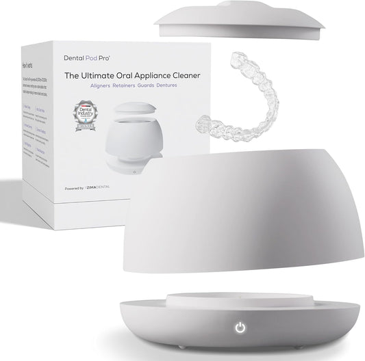 Zima Dental Pod PRO: New Ultrasonic Retainer Cleaner Machine. Market-Leading, Best Aligner Cleaner, Nightguard Cleaner, Mouthguard Cleaner, Denture Cleaner, Ultrasonic Cleaner for Oral Dental Care