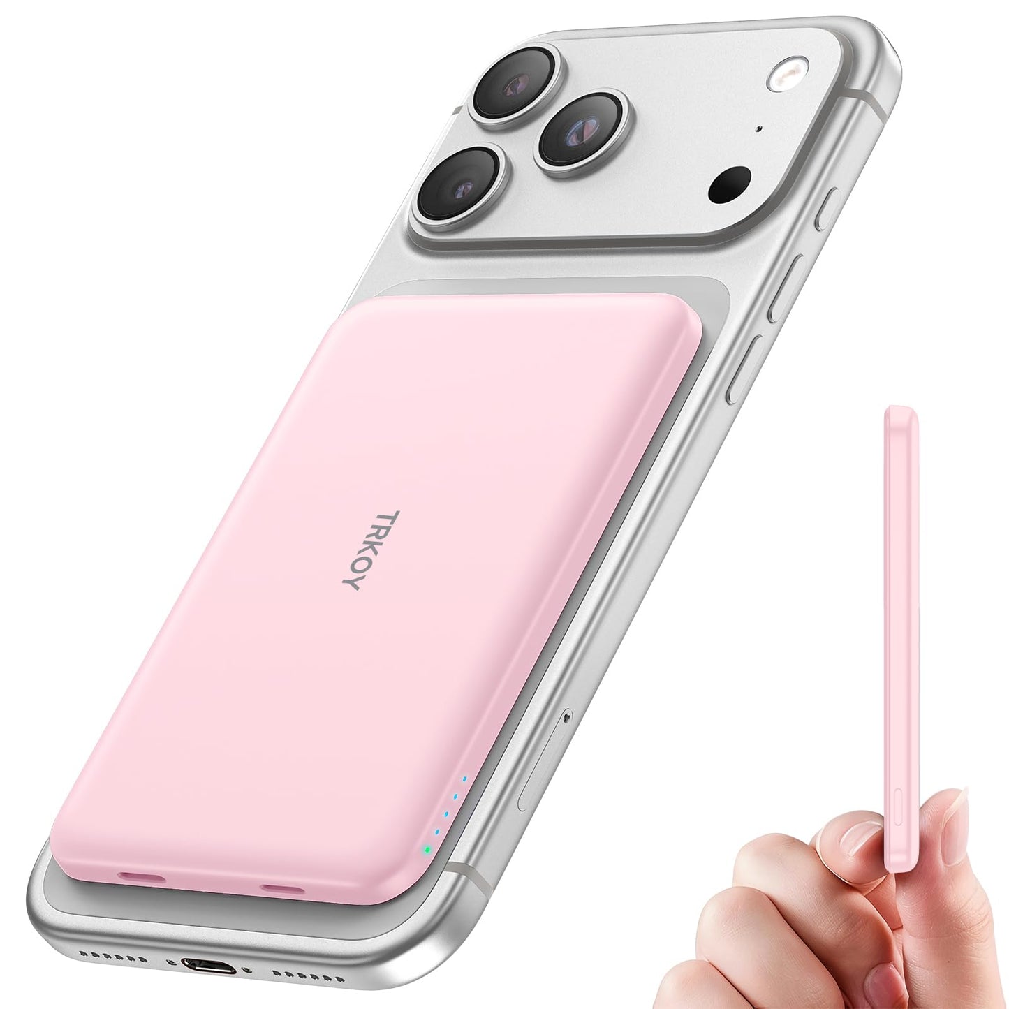 for Magsafe Power Bank, 5000mAh Slim Wireless Portable Charger