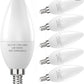PARTPHONER E12 Base LED Light Bulbs B11 Candelabra Bulbs 60W Equivalent, Non-Dimmable 6W LED Bright Candle Small Base Chandelier Bulb 600 Lumen, 5000K Cold White for Ceiling Fan, Pack of 6