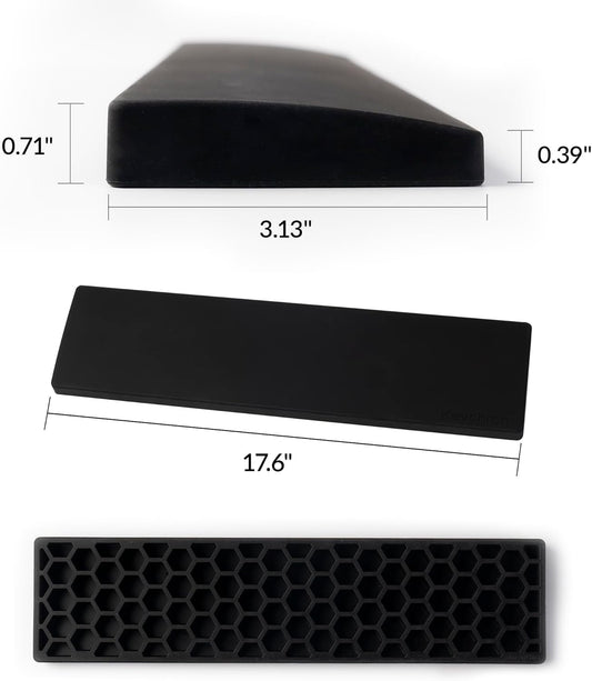 Silicone Wrist Rest for Keychron K10 Pro / K10 Max/ K10 HE / Q6 / Q6 Pro / Q6 Max / Q6 HE / V6 / V6 Max, 17.6" Non-Slip Palm Rest, 100% Full-Sized Mechanical Keyboards Support with Typing Pain Relief