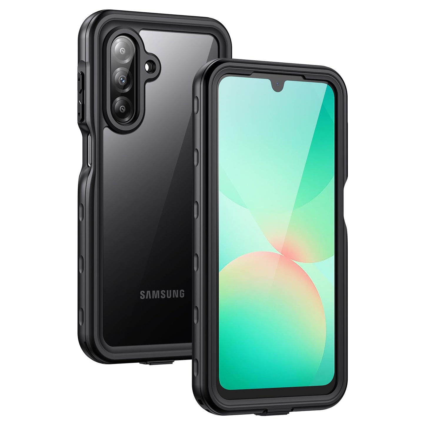 Lanhiem for Samsung Galaxy A26 Phone Case, IP68 Waterproof Dustproof, Built-in Screen Protector, Rugged Full Body Shockproof Protective Cover for Samsung A26 6.7", Black