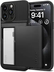 Spigen Slim Armor CS Designed for iPhone 15 Pro Case (2023) [Military-Grade Protection] - Black