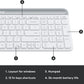 Logitech MK470 Slim Wireless Keyboard and Mouse Combo - Modern Compact Layout, Ultra Quiet, 2.4 GHz USB Receiver, Plug n' Play Connectivity, Compatible with Windows - Off White