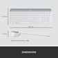 Logitech MK470 Slim Wireless Keyboard and Mouse Combo - Modern Compact Layout, Ultra Quiet, 2.4 GHz USB Receiver, Plug n' Play Connectivity, Compatible with Windows - Off White