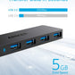 Anker USB Hub 4 Ports, Multiple USB 3.0 Hub, USB Splitter for Laptop, Extender for A Port Laptop, PC, Desktop and More [Charging Not Supported](2ft USB-A)