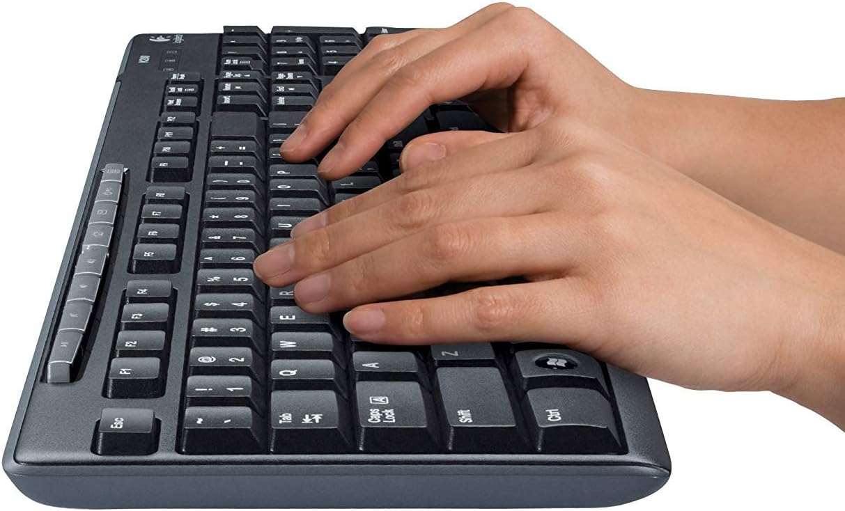 Logitech MK200 Media Combo Wired Keyboard and Mouse, Full-Size Keyboard with Easy-Access Media Controls, High-Definition Optical Mouse, Plug and Play USB Connection – Black