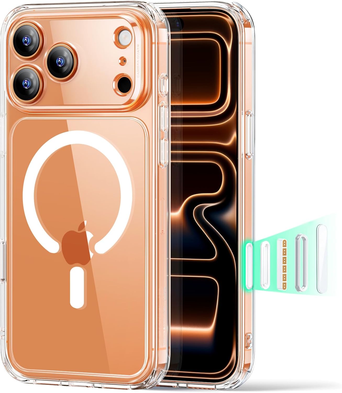 ESR for iPhone 17 Pro Max Case, Camera Control, Compatible with MagSafe, Shockproof Military-Grade Protection, Magnetic Phone Case for iPhone 17 Pro Max, Classic Hybrid Case, Clear
