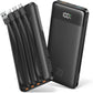 20000mAh Power Bank Fast Charging, Portable Charger with 4 Built-in Cables & 6 Outputs, 20W PD USB C Battery Pack Compatible with iPhone 16/15, Galaxy, Android, iPad & More (Travel Essential)