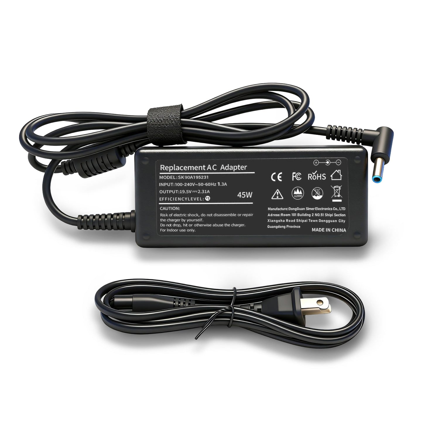 45W Laptop Charger Replacement for HP Laptop Charger Elitebook x360 Pavilion Spectre Chromebook Envy Elite x2 Computer Travel Smart Blue Tip Power Adapter