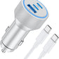 WODENTA for iPhone 17/16/15 Pro Max Car Charger, 67W 3-Port Fast USB C Car Charger Power Cigarette Lighter Adapter with 3FT USB C to C Cable for iPhone 17/17 Pro/Air/16/15 Pro Max/Plus/16e, iPad