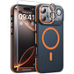 Magnetic 3 in 1 for iPhone 17 Pro Case, [Omni-Directional Protection] with 1x Screen Protector + 1x Camera Cover, [Seamless Work with Magsafe] Shockproof Slim Thin Case for iPhone 17 Pro Cosmic Orange