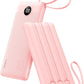VRURC Portable Charger Power Bank, 10000mAh Travel Essentials Battery Pack, 5 Outputs 2 Inputs Slim Charging Bank Built-in Cables Cords Wires Compatible with iPhone,Samsung,Android-Pink(1 Pack)