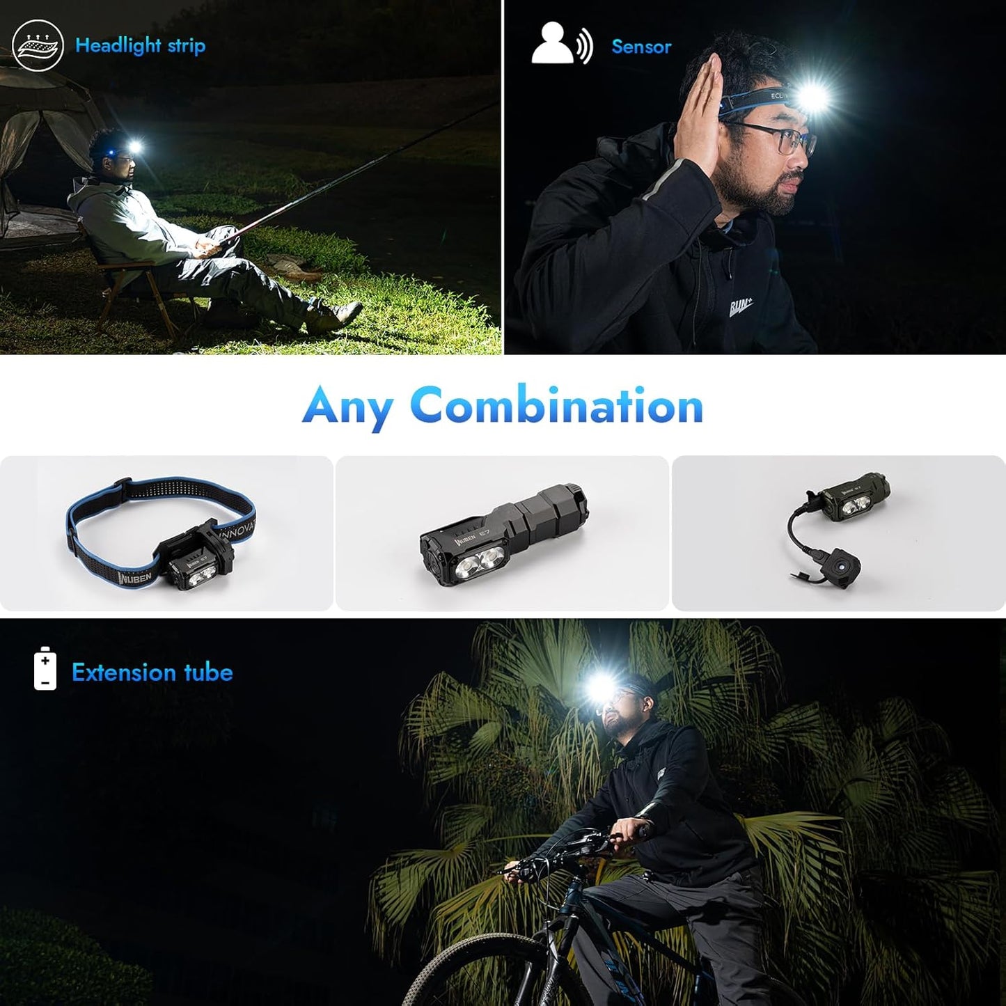 WUBEN E7 1800 Lumen Rechargeable Mini Flashlights with Magnet - Super Bright 6 Modes EDC Flashlight, Typ-C Rechargeable LED; IP68 Pocket Flashlight for Headlamp Use, Rescue, Camping