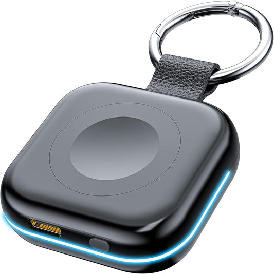 HUOTO Portable Charger for Apple Watch,Wireless Magnetic iWatch Charger 1200mAh Power Bank Travel Keychain Accessories Smart Chargers for Apple Watch Series 11/10/9/8/7/6/SE/5/4/3/2/1/UItra/UItra 2