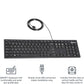 Wired QWERTY Keyboard, Full-Sized, Black