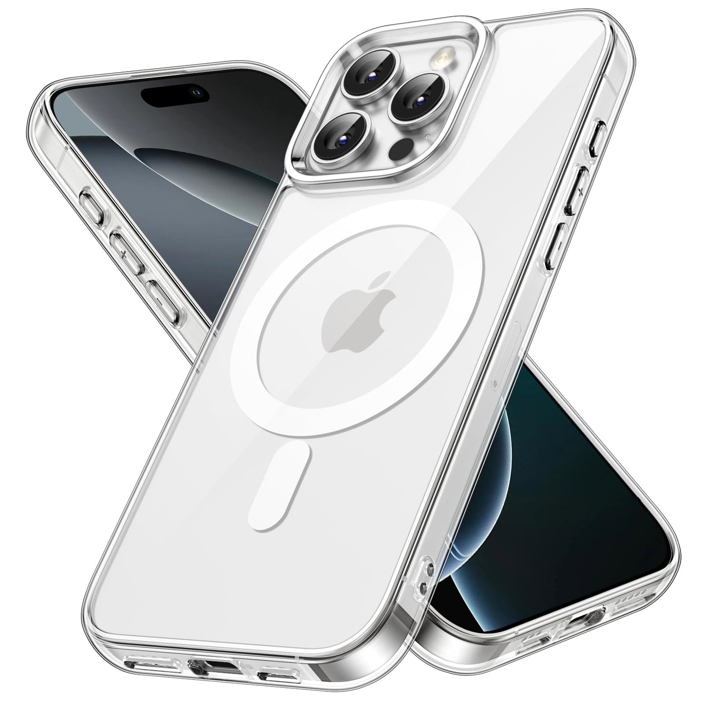 JETech Magnetic Case for iPhone 16 Pro 6.3-Inch Compatible with MagSafe, Shockproof Phone Bumper Cover, Anti-Scratch Clear Back (Clear)