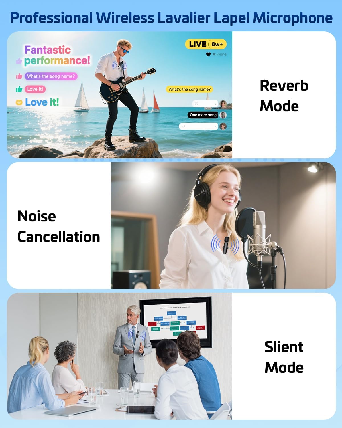 HONGJIEYUAN Pink Wireless Lavalier Microphone for iPhone & Android - Mini Clip-On Mic with Noise Cancellation, 65ft Range, 8H Battery, USB-C/Lightning - for TikTok, YouTube, Podcast, Live Streaming