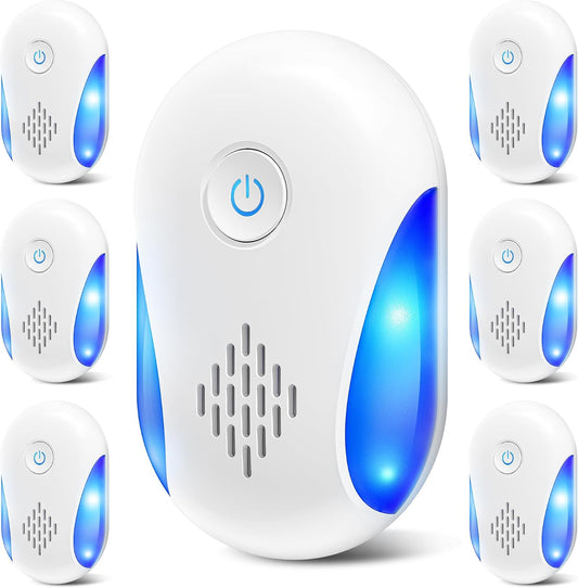 (2026 Upgraded) Ultrasonic Pest Indoor Repeller - Stronger Driving Force, Repellent for Mouse, Rats, Cockroaches, Spiders, Ants, Bugs, Plug-in Control Device, 2 Mode Switching (6 Pack)
