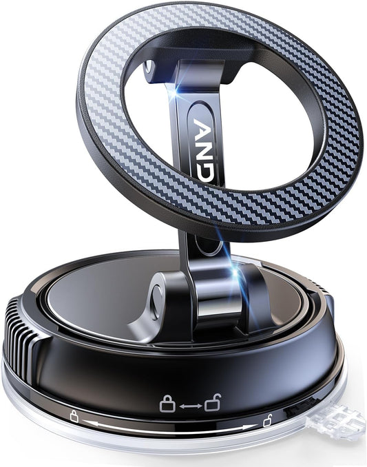ANDERY Car Phone Holder for Magsafe [78+LBS Strongest Suction & 2400gf Magnetic] 360° Adjustable Car Phone Mount, Phone Holders for Your Car for iPhone 17 Pro Max 16 15 14 13 12 Air Plus, Carbon Fiber