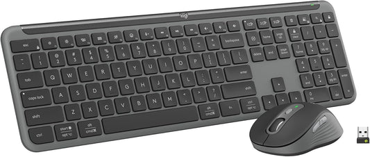 Logitech MK955 Signature Slim Wireless Keyboard and Mouse Combo, for Larger Hands, Quiet Typing and Clicking, Switch Across Three Devices, Bluetooth, Multi-OS, for Windows and Mac