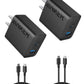 Anker iPhone Charger, 2-Pack 20W Fast USB C Charger Block, Type C Charger Fast Charging for iPhone 17/17 Pro Max/16 Series/iPad Pro and More (Black, 2 Pack & 2 Cable)