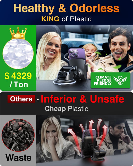 VANMASS【85+LBS Strongest Suction & Military-Grade Ultimate Car Phone Mount【Patent & Safety Certs】 Cell Phone Holder Truck for Dashboard Windshield Vent for iPhone 17 Pro Max 16 15 for Samsung