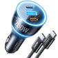 LISEN 200W Car Charger USB C Fast Charge [GaN] PD 140W Fast Car Charger USB C, Cigarette Lighter Adapter for Multi Device, for iPhone 17 16 15 14 13 12, MacBook Pro, Laptop, iPad, Samsung S26 S25