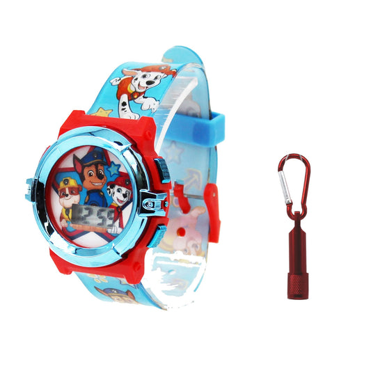 Paw Patrol Kids Flashlight LCD Watch & Flashlight Set – Chase, Marshall, Rubble Character Design, Digital Display, Light-Up Feature, Adjustable Strap, Fun for Young Fans – Fits Wrists 5.5” to 8”