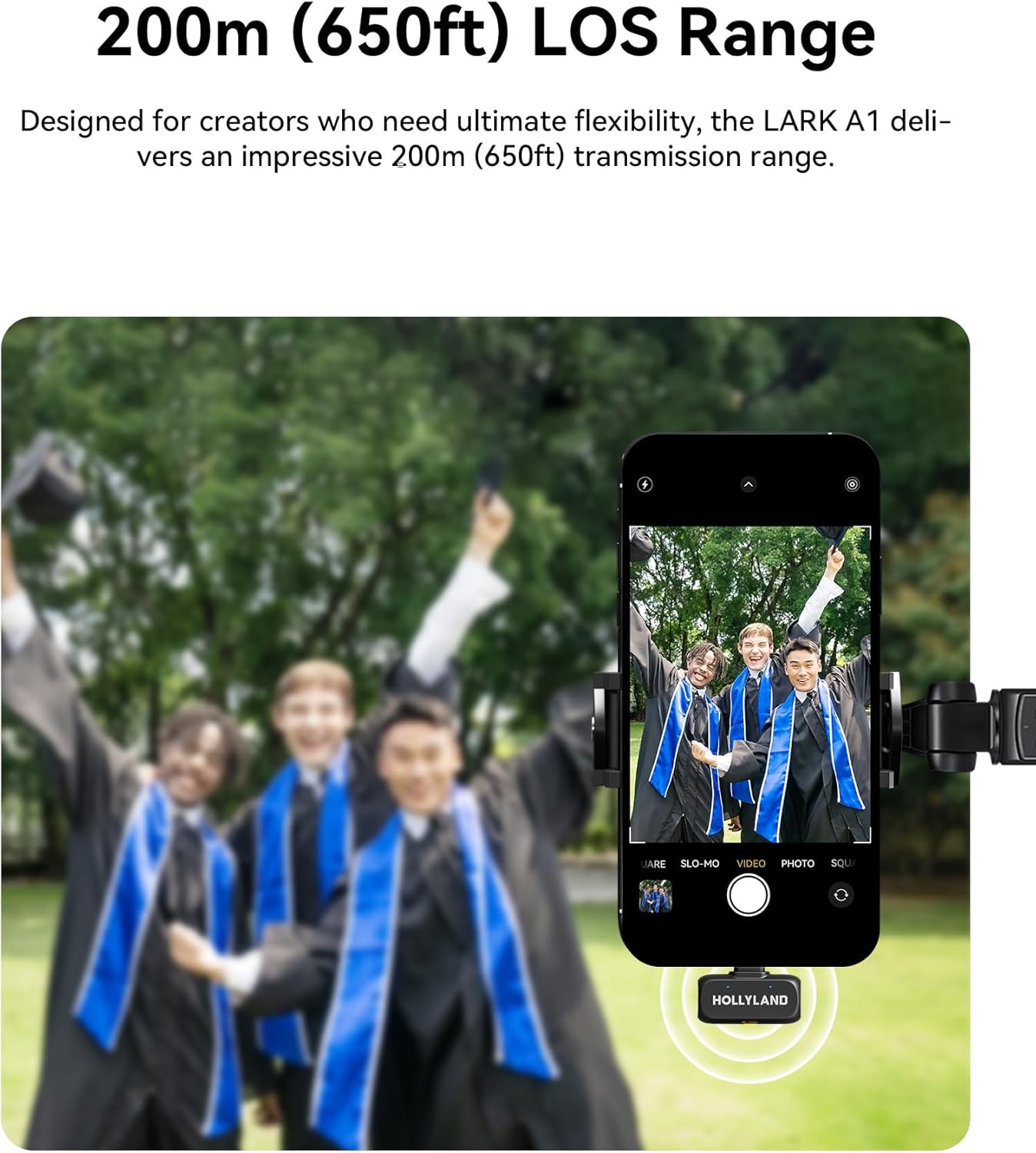 Hollyland Lark A1 Wireless Microphone for iPhone 17/16/15 & Android, 48kHz/24-bit, 3-Level Intelligent Noise Cancel, Magnetic Mini Mic for YouTube, Podcast, Vlogging (Black, 2TX + USB-C RX)