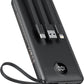 VEEKTOMX 10000mAh Portable Charger with Built-In Cables – Fast USB-C Power Bank for iPhone & Samsung