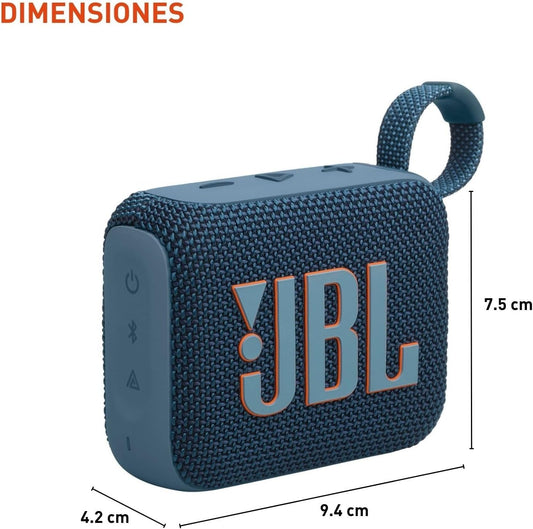 JBL Go 4 - Ultra-Portable, Waterproof and Dustproof Bluetooth Speaker, Big JBL Pro Sound with Punchy bass, 7-Hour Built-in Battery, Made in Part with Recycled Materials (Blue)