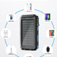 Solar Charger, 38800mAh Solar Power Bank, Waterproof External Backup Battery Power Pack with USB C Input/Output/LED Flashlights Compatible with iPhone, Samsung, iPad, Suitable for Outdoor, Camping