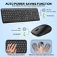 Wireless Keyboard and Mouse Combo, Full Size Silent Ergonomic Keyboard and Mouse, Long Battery Life, Optical Mouse, 2.4G Lag-Free Cordless Mice Keyboard for Computer, Mac, Laptop, PC, Windows