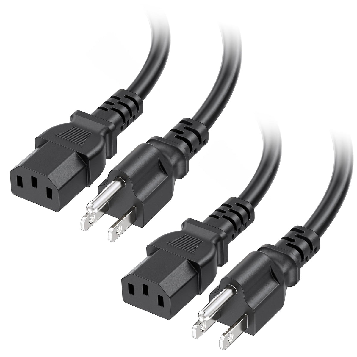 [UL Listed] Cable Matters 2-Pack 16 AWG 3 Prong Computer Power Cord ...