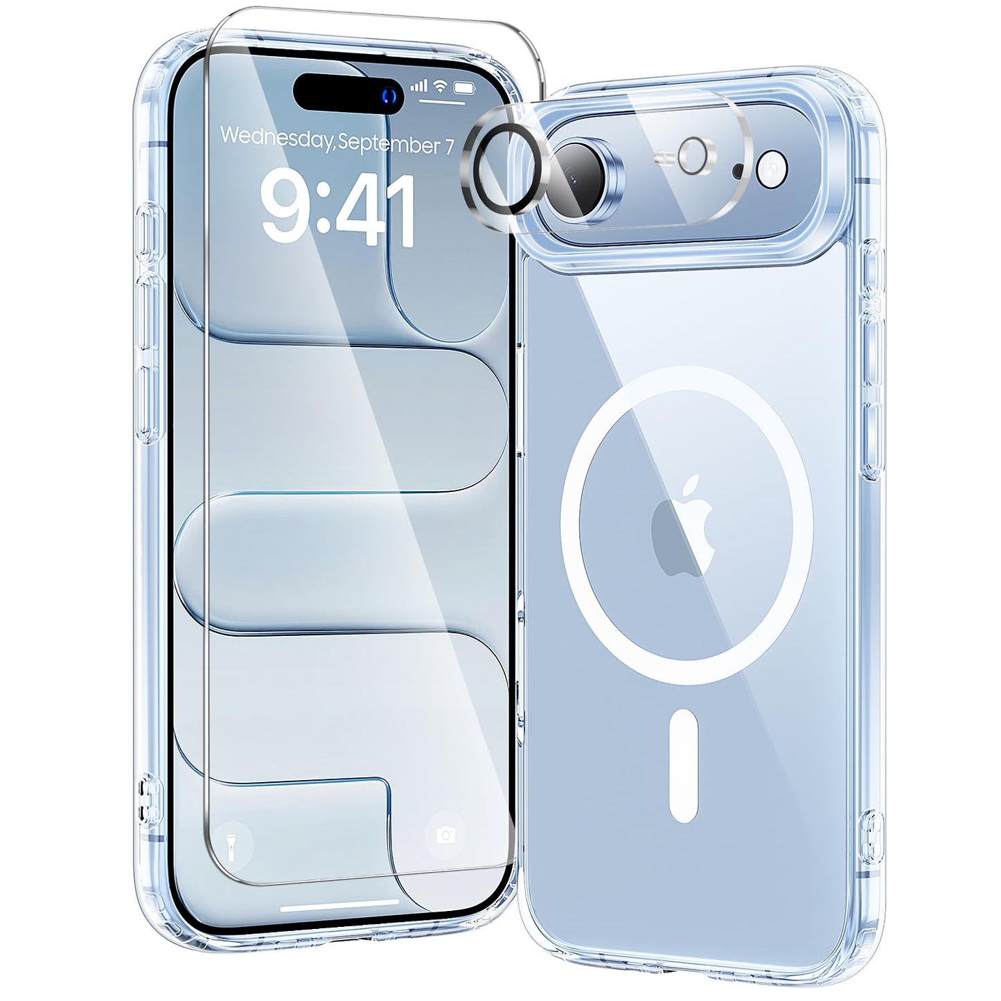 toushion 3 in 1 for iPhone Air Case Clear,Fits MagSafe, Not Yellowing, Screen Protector*1 Camera Lens Protector*1, Military-Grade Protection for Phone Cover 6.5 inch