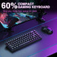 AULA WIN68 HE Mechanical Gaming Keyboard 60%, Hall Effect Magnetic Switch, Fast Trigger Mode Adjustable Actuation, 8000Hz Polling Rate, RGB Backlit, Wired Black Keyboard for Laptop/PC Gamer