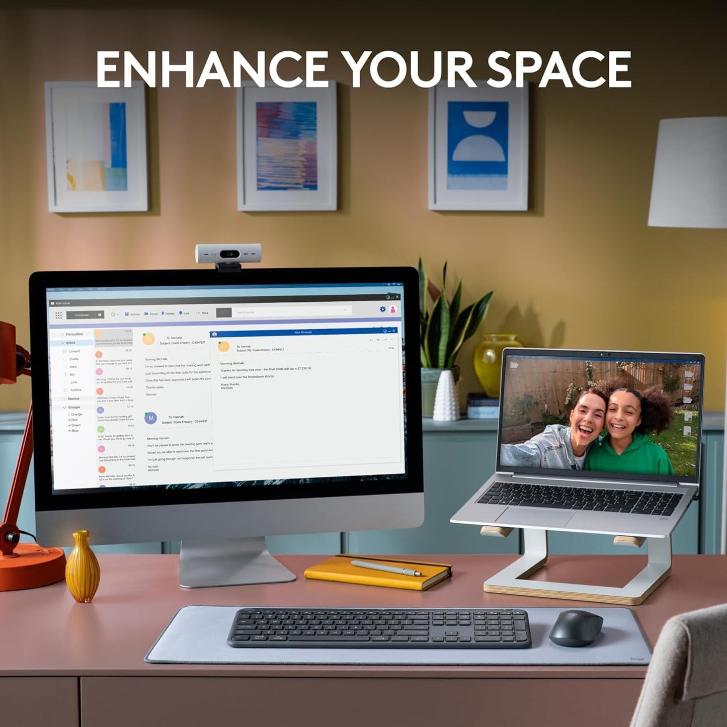 Logitech MK955 Signature Slim Wireless Keyboard and Mouse Combo, for Larger Hands, Quiet Typing and Clicking, Switch Across Three Devices, Bluetooth, Multi-OS, for Windows and Mac