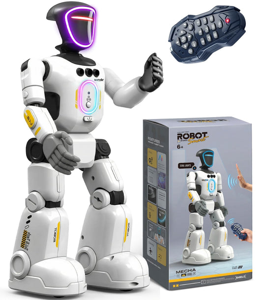 Robot Toy for Kids, Voice Recording&Playback Remote Control Robot, LED Faces Interactive Kids Toy with Gesture Sensing, Music Walking Dancing Birthday Gift for 4 5 6 7 8 9 10 11 12 Year Old Boys Girls