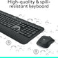 Logitech MK540 Advanced Wireless Keyboard and Mouse Combo for Windows, 2.4 GHz Unifying USB-Receiver, Multimedia Hotkeys, 3-Year Battery Life, for PC, Laptop