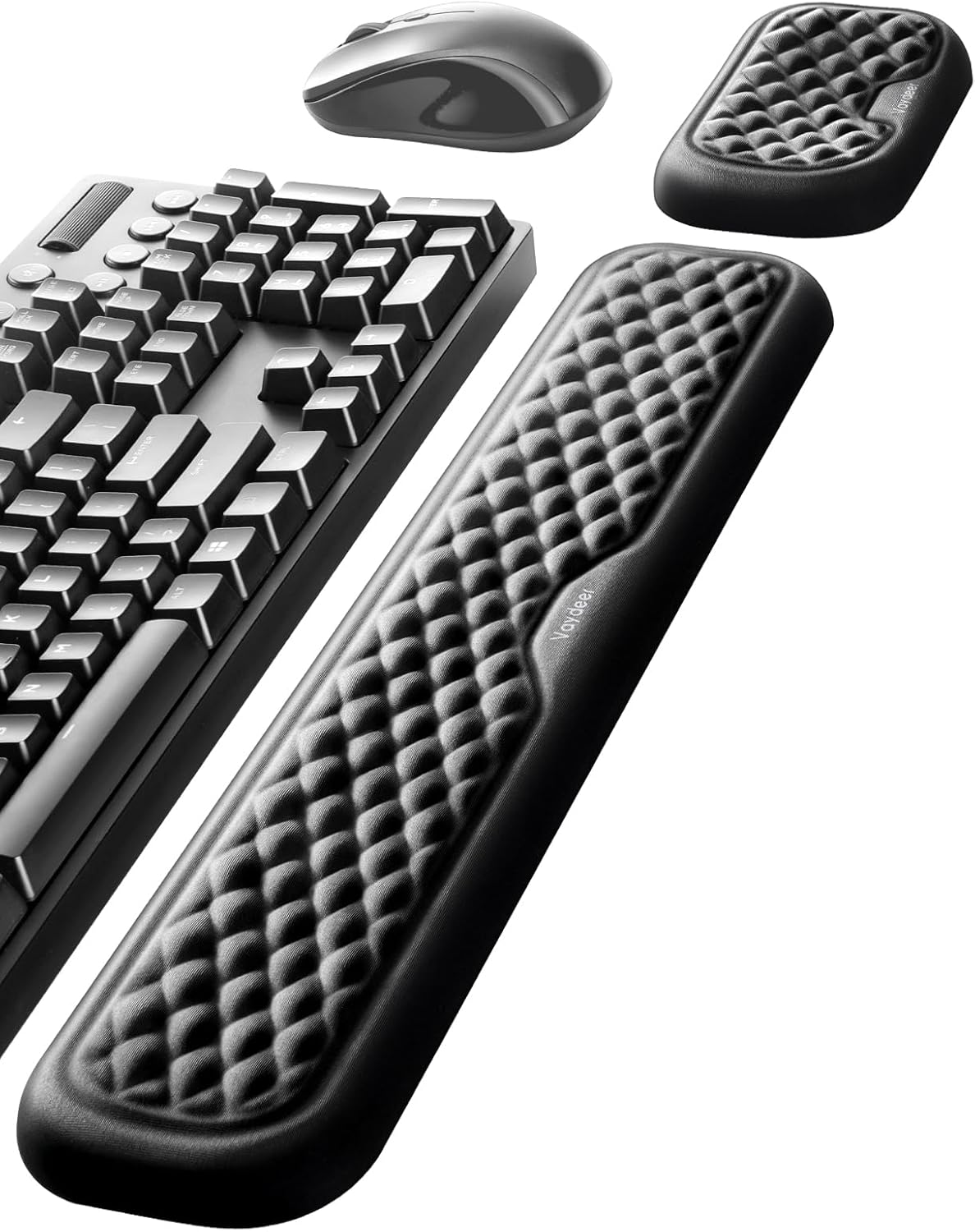Vaydeer Wrist Rest for Keyboard and Mouse, Computer Ergonomic Wrist Support Pad, Soft Memory Foam Arm Cushion for Desk, Palm Hand Office Laptop Typing