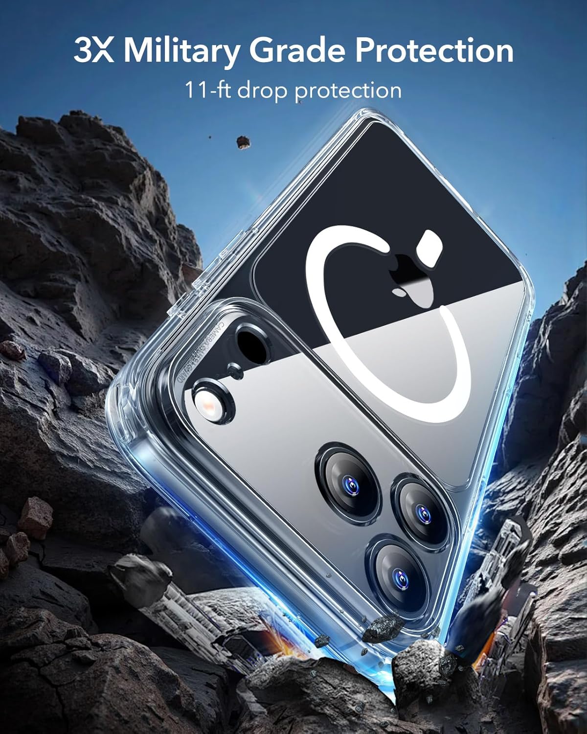 ESR for iPhone 17 Pro Max Case, Camera Control, Compatible with MagSafe, Shockproof Military-Grade Protection, Magnetic Phone Case for iPhone 17 Pro Max, Classic Hybrid Case, Clear