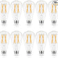 LED Edison Bulbs Dimmable, E26 Bulb 60 watt Equivalent, Soft White 2700K, ST58 Vintage Light Bulbs, 90+ CRI, 6W 600LM, E26 Medium Base, Clear Glass, 10 Pack