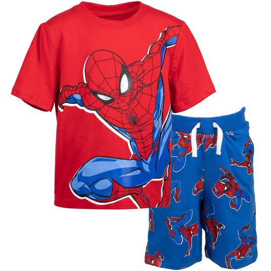Marvel Kids Spider-Man T-Shirt & Terry Shorts Set (2T - 10-12)
