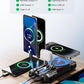 Power Bank 49800mAh Solar Portable Charger Wireless Charging USB-C 15W Fast Charging with 4 Built-in Cables LED Flashlight Battery Pack Compatible with iPhone, iPad, Perfect for Camping,Hiking