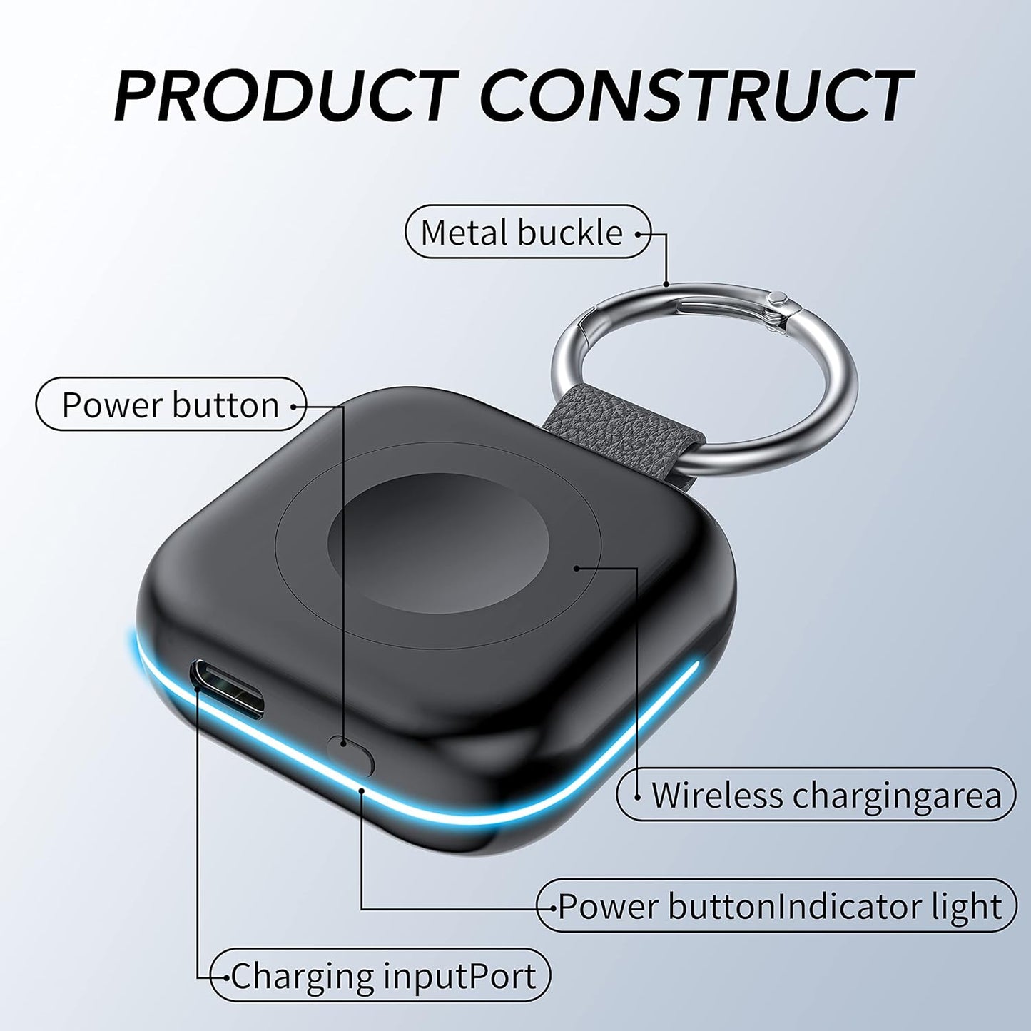 HUOTO Portable Charger for Apple Watch,Wireless Magnetic iWatch Charger 1200mAh Power Bank Travel Keychain Accessories Smart Chargers for Apple Watch Series 11/10/9/8/7/6/SE/5/4/3/2/1/UItra/UItra 2