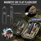 2pack Rechargeable EDC Flashlight - Emergency One Click Strobe Mode, 1600 High Lumens Portable Pocket light Mini Flashlight , Magnetic Small EDC Slim Flat Flashlight for Working Camping Repairing
